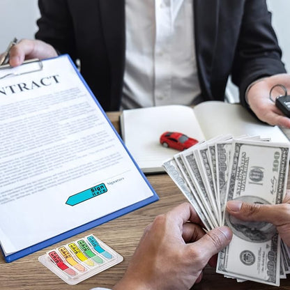 Colarr 10 Pack 1000 Pieces Sign Here Date Tabs Sign Here Date Stickers Flags Please Message Flags for Office Notebook Annotating Books Notary Books(Multicolor,Cute)