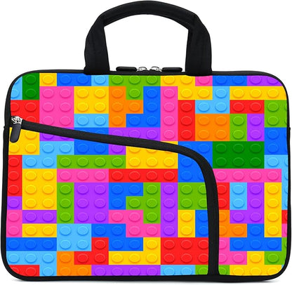 11.6" 12.2 inches Laptop Sleeve Chromebook Case Ultrabook Case Notebook Sleeve Tablet Case Neoprene Handle Sleeve for Men Women, Two Pockets Fit Apple MacBook Air Samsung Acer HP DELL(Puzzle)