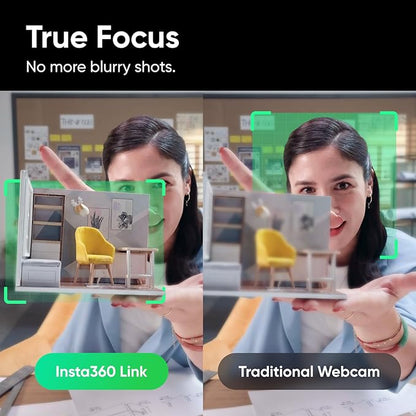 Insta360 Link - PTZ 4K Webcam with 1/2" Sensor, AI Tracking, Gesture Control, HDR, Noise-Canceling Microphones, Specialized Modes, Webcam for Laptop, Video Camera for Video Calls, Live Streaming