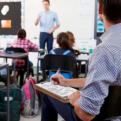 Piasoenc Clipboard with Storage, 8.5 x 11 Organization Box with Pen Holder and A4 Legal Paper Folder, Heavy Duty Plastic, Folio & Side-Opening, Low Profile Clip, for Nurses, Teachers, Brown