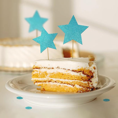 Blue Glitter Cardstock 8.5x11 Double-Sided 24 Sheets, Goefun Light Blue No-Shed Glitter Paper 280GSM/100lb Heavy Card Stock for Gift Wrapping, Birthday, Anniversary, Holiday, Greeting Cards