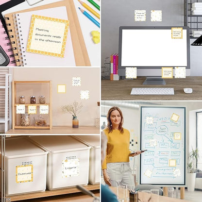 18 Pieces Bee Sticky Notes Adhesive Bee Memo Notes Self-Stick Note Pads for School Office Home Supplies Students Teachers Presents, 9 Styles