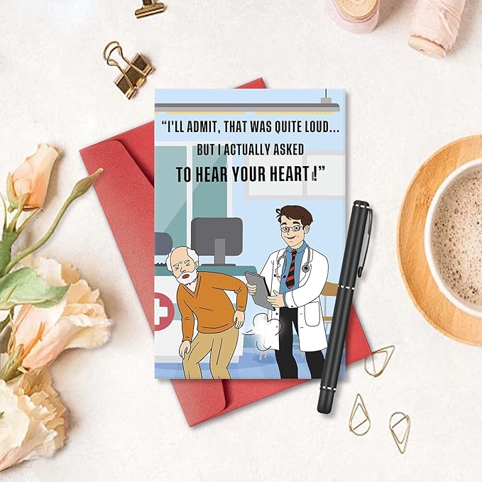 Funny Birthday Card for Him, Old Age Birthday Gift for Dad Husband Grandfather, Fathers Day Card for Man, Birthday Gift Idea for 50th, 60th, 70th, Hear Your Fart