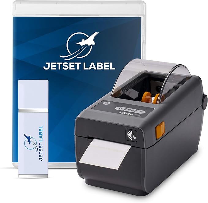 Zebra ZD411 (Zebra ZD410 Replacement) Direct Thermal Zebra Label Printer | 203 DPI | ZD4A022-D01M00EZ | USB, USB Host, Modular Connectivity Slot, BTLE5, EZPL | 2 in Width | Includes Jetset Software