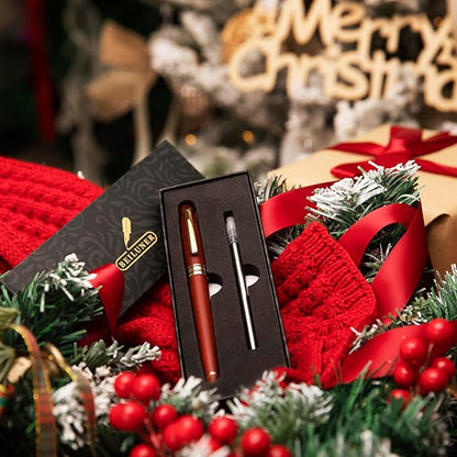 BEILUNER Luxury Rosewood Ballpoint Pen Writing Set - Elegant Fancy Nice Gift Pen Set for Signature Executive Business Office Supplies - Gift Boxed with Extra Refills (Black)