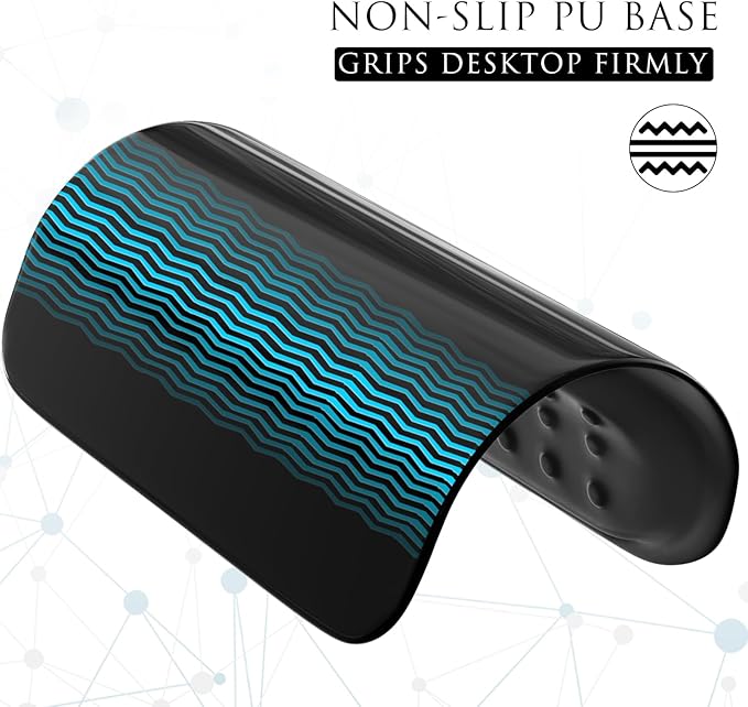 MROCO Ergonomic Mouse Pad with Memory Foam Wrist Rest, Comfortable Computer Mousepad for Laptop, Pain Relief Wrist Support with Non-Slip PU Base for Office & Home, 9.4 x 8.1 in, Black Dot