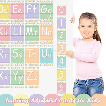 Bulletin Board Letters - ABC Alphabet Poster Classroom Decorating Set Toddler English Poster Kindergarten Elementary Classroom Nursery Home Wall Decoration（Soft Tones）
