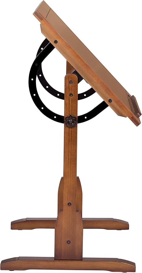 SD Studio Designs Vintage Rustic Oak Top Adjustable Drafting Craft Drawing Hobby Table Writing Studio Desk, 36''W x 24''D