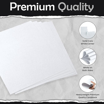 SANZIX 120 Sheets of White Cardstock 12 x 12 Inches, 220 GSM 80 Lbs - Perfect for Crafting, Scrapbooking, DIY Projects, Card Making, Invitations | Thick White 12x12 Cardstock for Professional Results