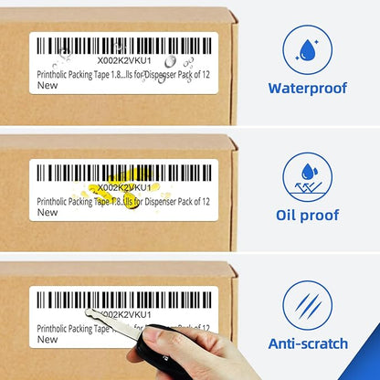 12 Rolls Standard Address Labels Replacement Compatible for Brother DK-1201 (1.1" X 3.5”), Compatible with Brother QL Label Printers (400 Labels/Roll & 1 Refillable Cartridge Frame)