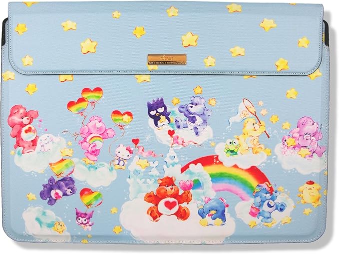 Sonix x Sanrio Laptop Sleeve, Foldable Case and Stand Compatible with Most 15 inch Laptops (Hello Kitty + Care Bears)