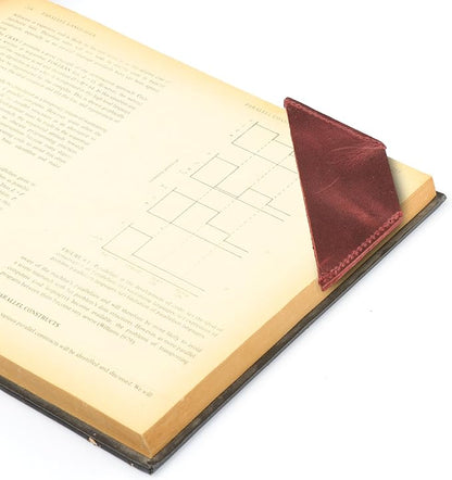 Londo Genuine Leather Handmade Bookmark (Set of 2) (Triangle, Damson)