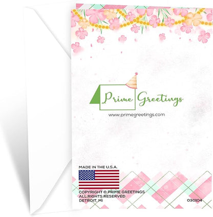 Prime Greetings Mother Birthday Card, Made in America, Eco-Friendly, Thick Card Stock with Premium Envelope 5in x 7.75in, Packaged in Protective Mailer