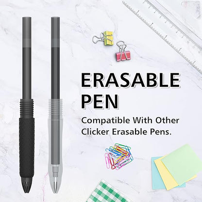 Vanstek 12 Black Erasable Gel Pen Refills, Gel Ink Refills Compatible with FriXion & Friction Erasable Pens, Fine Point 0.7 mm, Perfect for Writing Planner & Crossword Puzzles