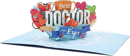 Liif Thank You Doctor 3D Greeting Pop Up Card, Thank You Card For Doctor, Nurse, EMTs, Healthcare Workers, Doctor Appreciation Gifts| With Message Note & Envelop | Size 7 x 5 Inch