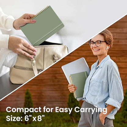 Lined Spiral Journal Notebook for Women & Men, 140 Pages, College Ruled Hardcover Notebook for Work & Note Taking, Journals for Writing, A5(6"x8") - Green