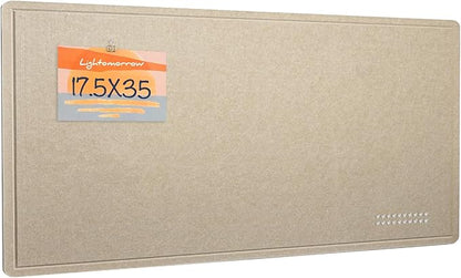 Bulletin Board, 35 x 17 1/2 inches Felt Board - Decorative Pin Board, Cork Board Alternative for Wall, Foldable Picture Board Self-Adhesive Vision Board Prayer Board with 20 Pushpins Beige Brown