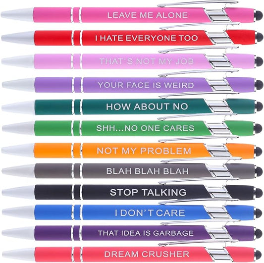 12 Pcs Ballpoint Pen,Fine Point Smooth Writing Pens,Kawaii Pens For Writing Journaling Taking Notes School Office Home.