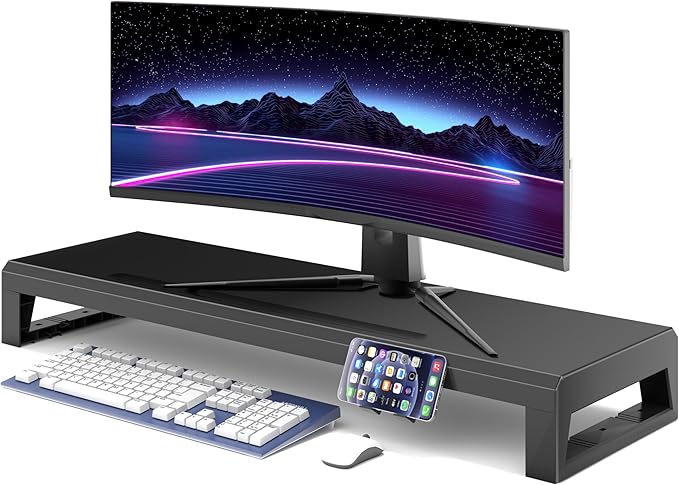 Computer monitor stand Laptop Desk Shelf & Monitor Riser ，27.55 inches long desk riser Monitors/PC/Laptop/Computer Space Saver Organizer (Basic Version, 700mm)