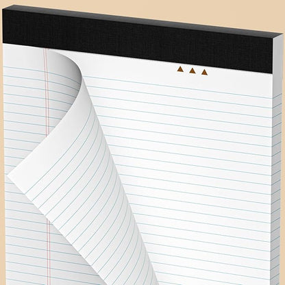 300 Sheets Legal Pads 8.5 x 11 College Ruled 6-Pack White Paper Note Pad Narrow Ruled 50 Sheets per Notepad Perforated Writing Pad Study Back 8x11 Legal Pads Pads of Paper