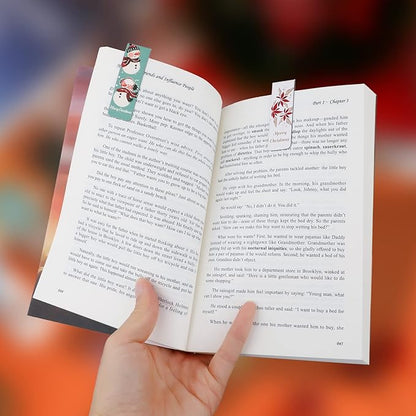 30 PCS Magnetic Bookmarks for Books, Page Markers Cartoon Christmas Book Marks, Assorted Bookmarks for Kids Set, Book Marker Clip for Students Teachers Reading, Book Lovers Gifts