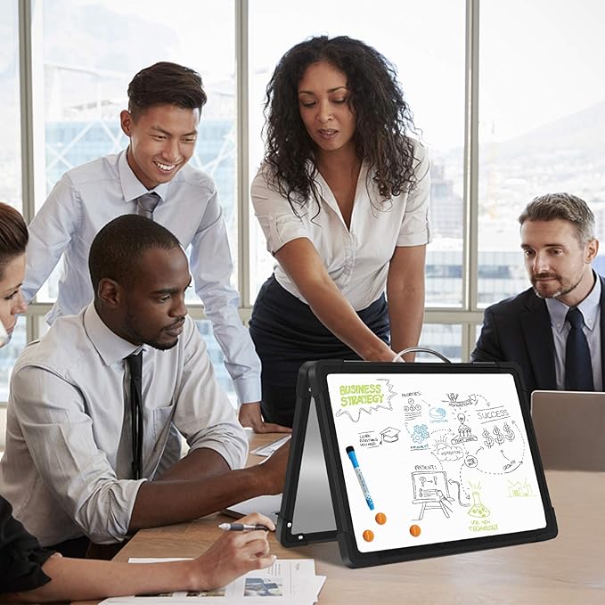 H-Qprobd Small Dry Erase White Board - 16"x 12" Double Sided Mini Foldable Magnetic Desktop whiteboard for Drawing, Teacher Instruction and Meeting Discuss