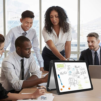 H-Qprobd Small Dry Erase White Board - 16"x 12" Double Sided Mini Foldable Magnetic Desktop whiteboard for Drawing, Teacher Instruction and Meeting Discuss