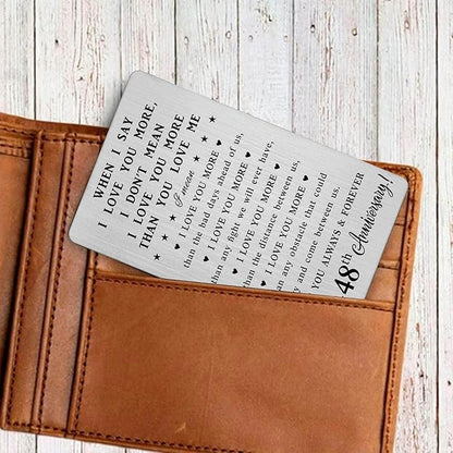 48 Year Anniversary Card Gifts for Him Her - Steel Card Gift for Men - 48th Wedding Anniversary Wallet Cards Gifts