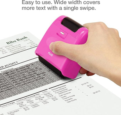 Plus Guard Your ID Wide Roller Stamp, Pink