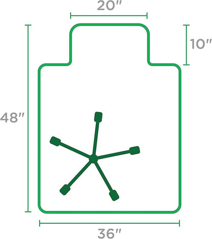 Dimex Office Chair Mat for Low Pile Carpet with Lip, 36" x 48", Clear
