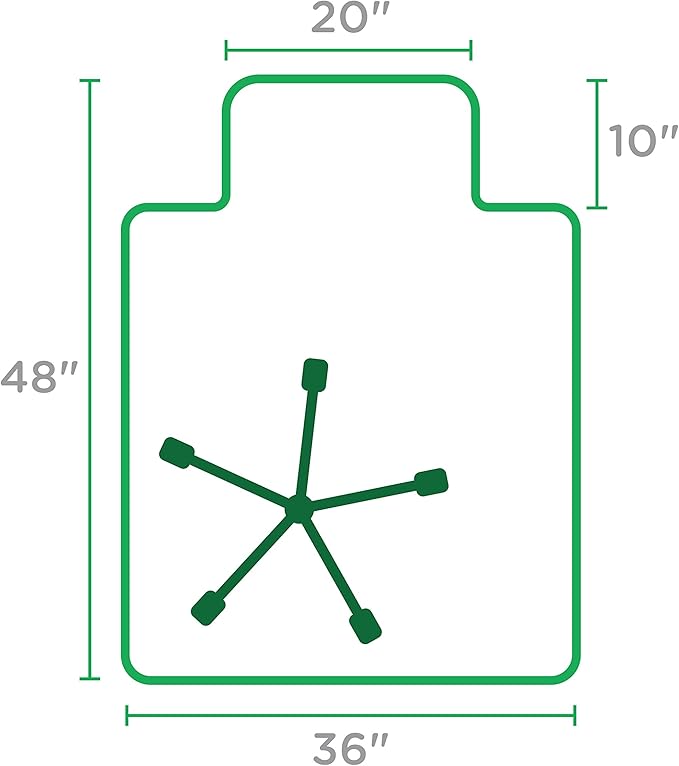 Dimex Office Chair Mat for Low Pile Carpet with Lip, 36" x 48", Clear