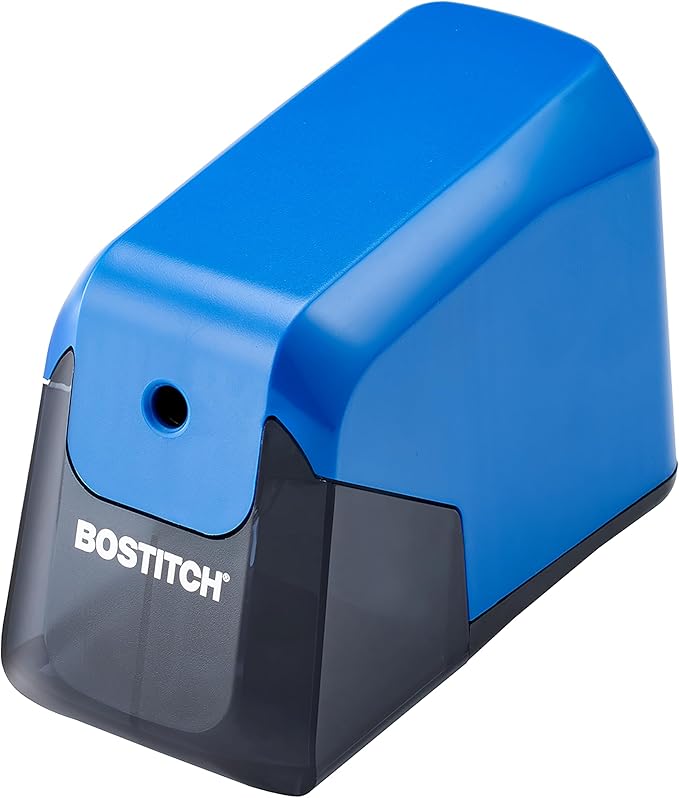 Bostitch Office Battery Pencil Sharpener, 4X Longer Cutter Life, Tip Saver Technology, Blue