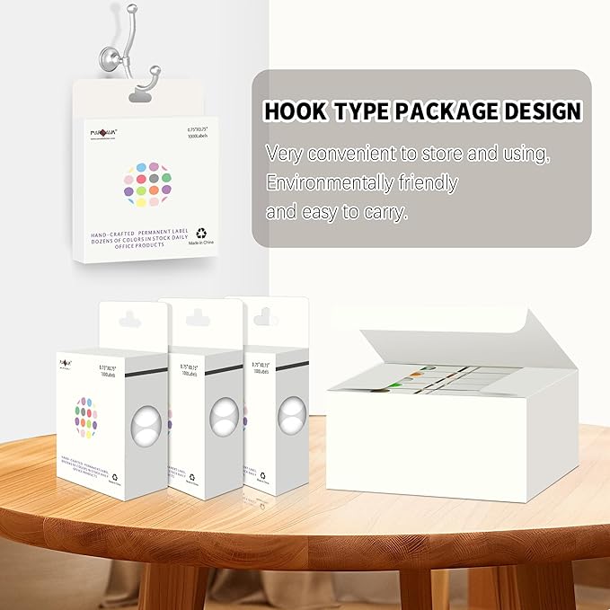 PARLAIM 10 Rolls 3/4" Dot Stickers, 10000 Pack Round Color-Code Circle Labels, White Sticker for Color Coding