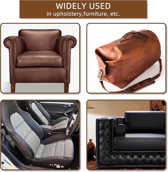 CHEIGHY Self-Adhesive Leather Repair Patch Kit for Furniture, Sofas, Car Seats, Chairs, Shoes - 17x79 Inch Light Brwon PU Leather Repair Tape for Couch (Waterproof, Durable, Easy to Use)