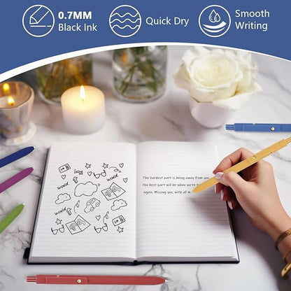 FIOVER 6Pcs Gel Pens, 0.7mm Medium Point Smooth Writing Pen, Black Gel Ink Journaling Supplies for Note Taking, Cute Aesthetic Office School Supplies Gifts for Women(6 Pcs Gold Vintage)