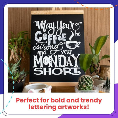 White Jumbo Chalk Markers - 15mm Window Markers | Pack of 2 White pens - Use on Cars, Chalkboard, Whiteboard, Blackboard, Glass, Bistro | Loved by Teachers, Artists, Businesses