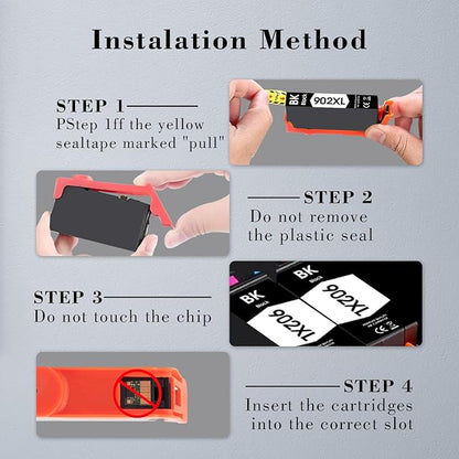 902XL 902 Ink Cartridges for HP Printers Replacement for HP 902XL 902 XL HP902XL/902 HP902XL Black Printer Ink Cartridges Combo Pack for HP Officejet Pro 6978 Ink Cartridges Work for 6968 6958 6970