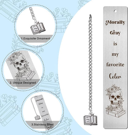 Morally Gray Bookmark Gifts - Book Marks for Reading Women Spicy Funny Gifts for Best Friends Unique Gifts for Book Lovers Bookworm Birthday Thanksgiving Christmas Valentines Day Gifts