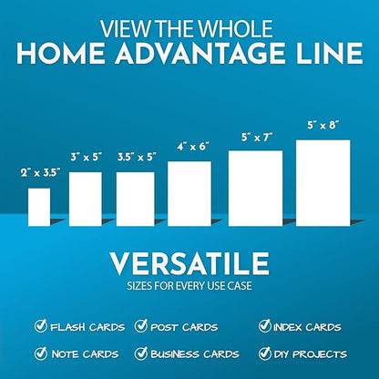 Home Advantage 2x3.5 Blank Index Cards - Our 50 Pack of Blank Note Cards Use Heavy Duty Cardstock to Make Them Bleed Proof - These Plain Index Cards Make Great Blank Business Cards & Blank Flashcards