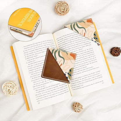 Personalized Leather Bookmarks, Fun & Cute Book Accessories for Reading Lovers, Unbreakable Page Markers for Women Men Girls Boys Student Teacher Kids Retirement Birthday Gifts (Boho Waterweed)