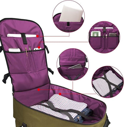 Travel Backpack 17L Lightweight Casual Small Carry-on Daypack 15-inch Laptop Notebook, Underseat Overnight Weekender, Khaki