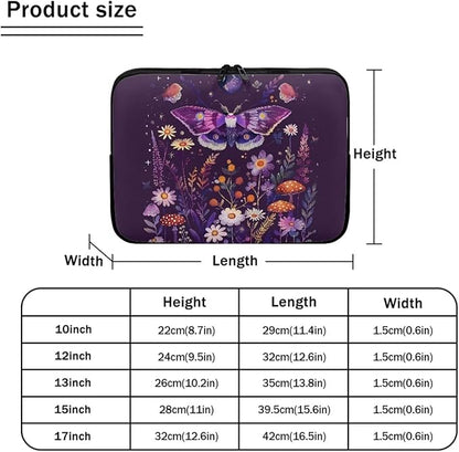 Butterfly Flower Laptop Protective Sleeve for Women Teen Girls 17 inch Laptop Covers with Large Capacity Lap Top Case Lightweight Computer Sleeve Bag Suitable Gifts for Holidays