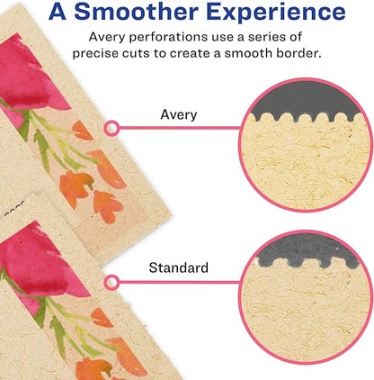 Avery Kraft Brown Postcards, 4.25" x 5.5", Laser/Inkjet, 80 Printable Postcards, Also Great for Thank You Cards and Invitations (5629)