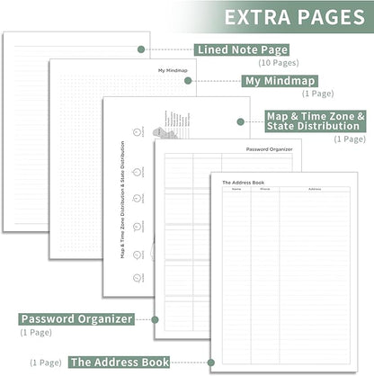 AHGXG 2026 Planner, Weekly and Monthly, Large A4 8.5"x11", Planner 2026-2027, Calendar 15-Months Jan 2026 - Mar 2027, Vegan Leather Softcover, Inner Pocket, Sage Green