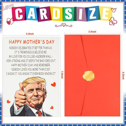 KYWYOYOU Mothers Day Card,Happy Trump Mother's Day Gifts for Him Her, Humor Mother's Day Cards Gifts, Mothers Day for Mom(2PSC).