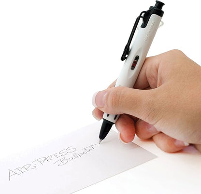 Tombow 56068 AirPress Ballpoint Pen, White, 1-Pack. Pressurized Pen Easily Writes Overhead and on Wet Paper