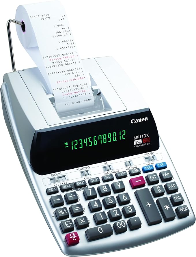 Canon Office Products 2198C001 Canon MP11DX-2 Desktop Printing Calculator with Currency Conversion, Clock and Calendar