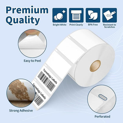 12 Rolls 12000 Labels 2-1/4" x 1-1/4" Direct Thermal Labels Compatible DYMO 30334 Barcodes Address Replacement - Tacnology Label Used with DYMO Labelwriter 450, 4XL, Rollo & Zebra Desktop Printers