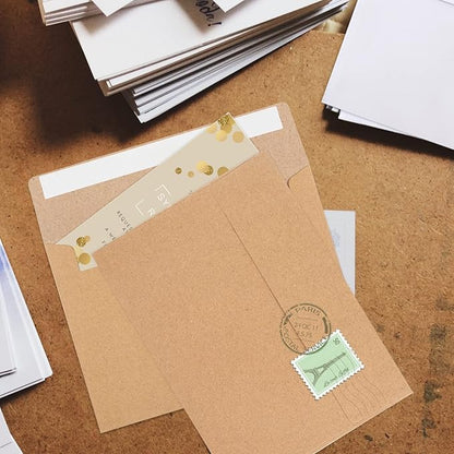 50 Pack Brown Kraft Envelopes, 5x7 Envelopes for Invitations, A7 Invitation Envelopes for Personalize Gift Cards, Wedding, Baby Shower, Birthday Party