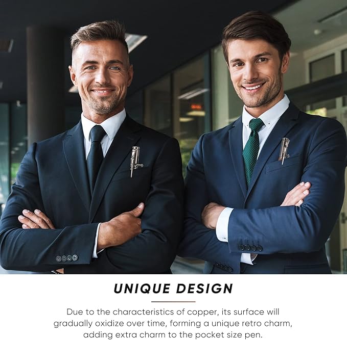 Crtiin 3 Sets Bolt Bullet Pens for Men Bullet Pen for Collector Lover with Gift Box and Black Ink Refills Thanksgiving Christmas Valentine‘s Day Gifts